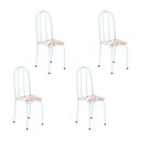 Ver imagem 1 de Kit 4 Cadeiras Tubular 96x36x41 cm Iris B Branco/Botanic Bege