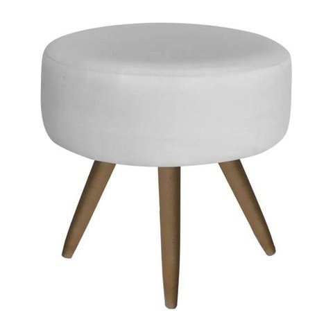 Puff Banqueta Redonda Corino Branco