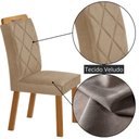 Ver imagem 6 de Mesa de Jantar Yasmin 180 Tampo com Vidro 6 Cadeiras Melissa Turim 07/Nat/Off/Serig. Off