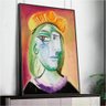 Quadro Decorativo Pablo Picasso Mulher Com Boina Vermelho Laranja:90x60 cm/DOURADA - 5