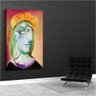 Quadro Decorativo Pablo Picasso Mulher Com Boina Vermelho Laranja:90x60 cm/DOURADA - 3