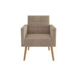 Kit 6 Poltronas Decorativas Escritório Sala Recepção Lux Suede Bege - 4