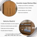 Ver imagem 5 de Kit Quarto Beliche Madrid 2 Camas + Guarda-Roupa Domus Max 4 Portas 3 Gavetas 2 Colchões Amêndoa Ced