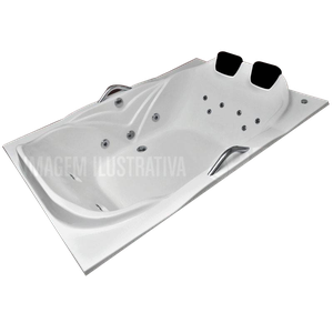 Banheira Dupla Califórnia Completa com Hidro em Acrílico (1,19x1,69x0,42) - 220v
