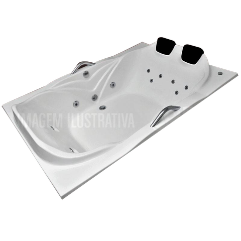 Banheira Dupla Califórnia Completa com Hidro em Acrílico (1,19x1,69x0,42) - 220v