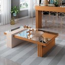 Ver imagem 2 de Mesa de Centro Poly com Espelho para Sala de Estar Cinamomo/ Off White - Bela Móveis