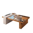 Ver imagem 1 de Mesa de Centro Poly com Espelho para Sala de Estar Cinamomo/ Off White - Bela Móveis