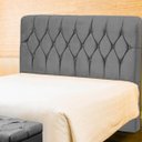 Ver imagem 2 de Cabeceira de Cama Box Casal King 195cm Istambul Suede Cinza - DS Móveis