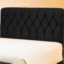 Ver imagem 2 de Cabeceira de Cama Box Casal King 195cm Istambul Suede Preto - DS Móveis
