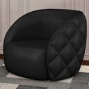 Ver imagem 2 de Kit 2 Poltronas Decorativa para Sala 90cm Tressê Zion M22 Sintético Preto - Mpozenato
