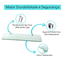 Ver imagem 4 de Kit 4 Prateleira Porta Shampoo para Banheiro Vogue Luxo Vidro Incolor