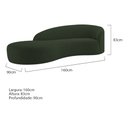 Ver imagem 3 de Divã Recamier Orgânico França 160cm Lado Esquerdo Linho Verde - Amarena Moveis