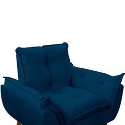 Kit 2 Poltrona Decorativa Sala de Estar Escritório Quarto Prime Cor: Azul Marinho - 4