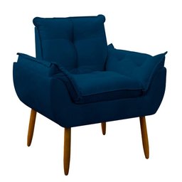 Kit 2 Poltrona Decorativa Sala de Estar Escritório Quarto Prime Cor: Azul Marinho - 5