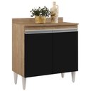 Ver imagem 1 de Balcão Gabinete 80cm 2 Portas Hawai Castanho/Cinza - Lumil Móveis