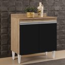 Ver imagem 3 de Balcão Gabinete 80cm 2 Portas Hawai Castanho/Cinza - Lumil Móveis