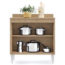 Ver imagem 4 de Balcão Gabinete 80cm 2 Portas Hawai Castanho/Cinza - Lumil Móveis