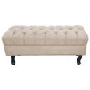 Ver imagem 1 de Puff Calçadeira Retrô 1,00 Metro Luis xv Capitonê Suede Bege