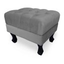 Ver imagem 3 de Puff Baú Retrô Luis XV Capitonê Suede Cinza