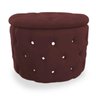 Puff Redondo Classico Capitonê Suede Bordô - 1