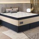 Ver imagem 1 de Cama Box Conjugado King com Colchão 193x78x203 Royal Blue Gazin Cr35301 Bege Azul