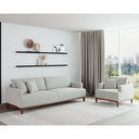 Ver imagem 2 de Sofá 3 Lugares Living Fixo Doha 1,80m em Linho:cinza Névoa