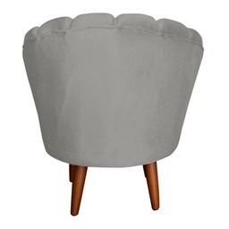 Kit 2 Poltronas Infantis Decorativa Sala de Estar Pétala Veludo Cinza - 2