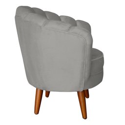 Kit 2 Poltronas Infantis Decorativa Sala de Estar Pétala Veludo Cinza - 3