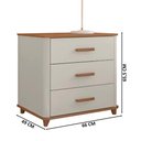 Ver imagem 4 de Mesa De Cabeceira Grande Com Gavetas Freijó Off White Maitê Fabrimóveis