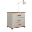 Ver imagem 2 de Mesa De Cabeceira Grande Com Gavetas Freijó Off White Maitê Fabrimóveis