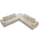 Ver mais imagens de Sofá de Canto com Puff para Sala Living Modular 297x297cm Industrial Oslo L06 Couro Bege Areia -