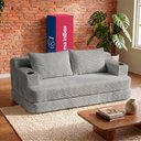 Ver imagem 1 de Sofá Cama Nami 1,50m Xpand Tech Tecido Velourê Cinza Claro Cama Inbox