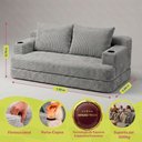 Ver imagem 3 de Sofá Cama Nami 1,50m Xpand Tech Tecido Velourê Cinza Claro Cama Inbox