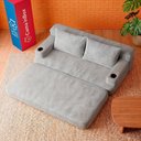 Ver imagem 2 de Sofá Cama Nami 1,50m Xpand Tech Tecido Velourê Cinza Claro Cama Inbox