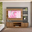 Ver imagem 1 de Estante Home Para TV 65 Polegadas Com Led Amêndoa Chumbo Belmont Linea Brasil