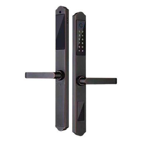 Fechadura Digital Inteligente S611-1 App Biometria Senha Cartão Ic Chave USB IP65 Preto