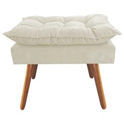 Puff Decorativo Opalla Pés Palito Suede Bege - 2