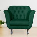 Ver imagem 2 de Kit 2 Poltronas Decorativas Pés Luis xv Suede Verde - Ds Estofados