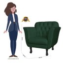 Ver imagem 6 de Kit 2 Poltronas Decorativas Pés Luis xv Suede Verde - Ds Estofados