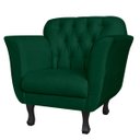 Ver imagem 3 de Kit 2 Poltronas Decorativas Pés Luis xv Suede Verde - Ds Estofados