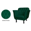 Ver imagem 5 de Kit 2 Poltronas Decorativas Pés Luis xv Suede Verde - Ds Estofados