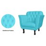 Kit 2 Poltronas Decorativas Pés Luis Xv Suede Azul Turquesa - Ds Estofados - 5