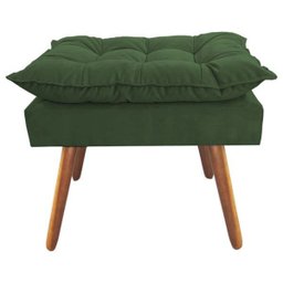 Puff Decorativo Opalla Pés Palito Suede Verde - 2
