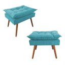 Ver imagem 1 de Kit 2 Puffs Decorativos Opalla Pés Palito Suede Azul Turquesa