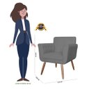 Ver imagem 6 de Kit 2 Poltronas Decorativas Isabela Em Tressê Pés Palito Suede Cinza - Ds Estofados