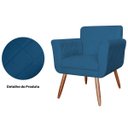 Ver imagem 5 de Kit 2 Poltronas Decorativas Isabela Em Tressê Pés Palito Suede Azul Marinho - Ds Estofados