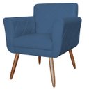 Ver imagem 2 de Kit 2 Poltronas Decorativas Isabela Em Tressê Pés Palito Suede Azul Marinho - Ds Estofados