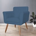 Ver imagem 3 de Kit 2 Poltronas Decorativas Isabela Em Tressê Pés Palito Suede Azul Marinho - Ds Estofados