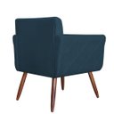 Ver imagem 4 de Kit 2 Poltronas Decorativas Isabela Em Tressê Pés Palito Suede Azul Marinho - Ds Estofados