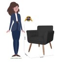 Ver imagem 6 de Kit 2 Poltronas Decorativas Isabela Em Tressê Pés Palito Suede Preto - Ds Estofados